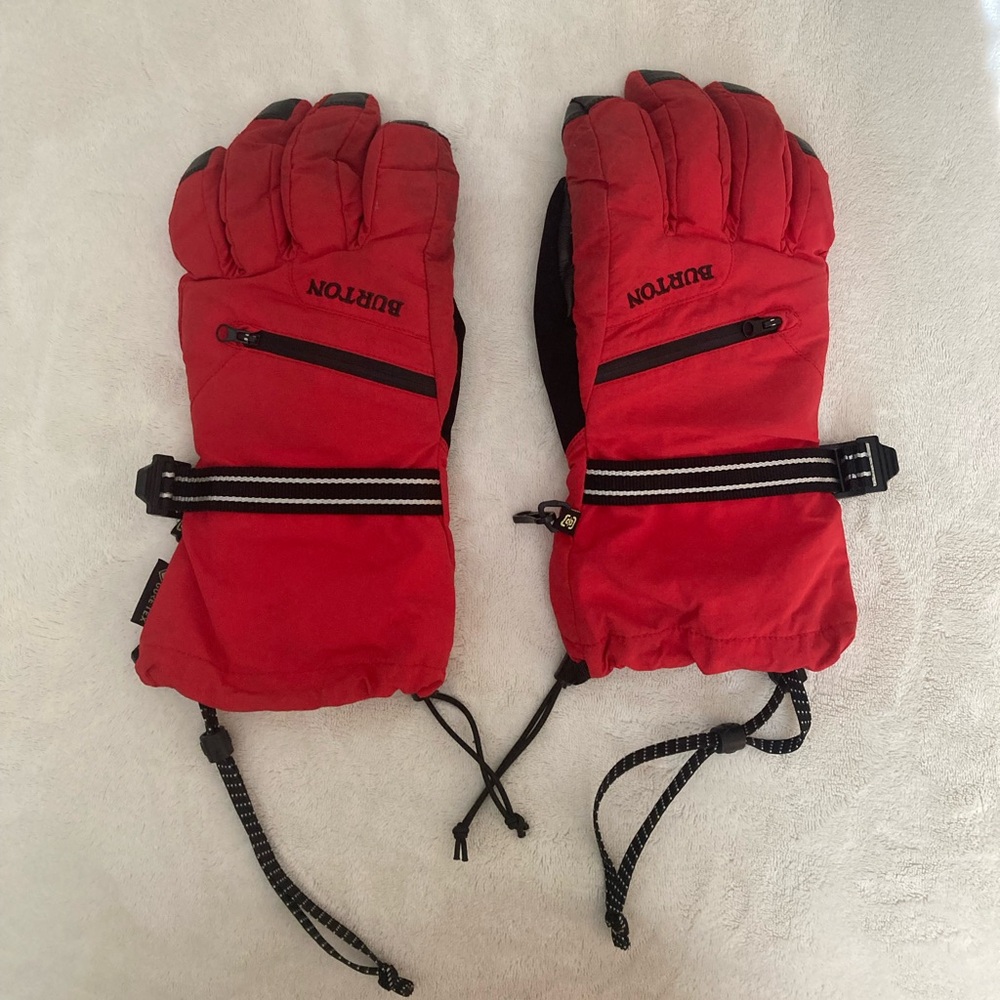 Mens Red and Black Burton Ski Gloves XL